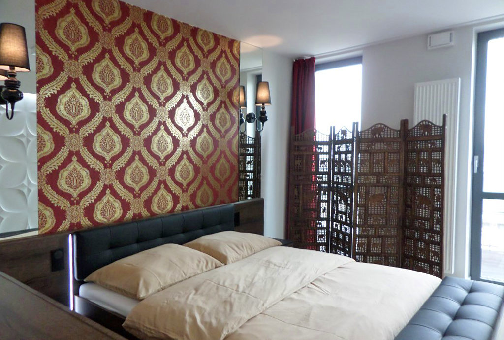 prywatna, elegancka sypialnia w mieszkaniu we Wrocławiu na wynajem