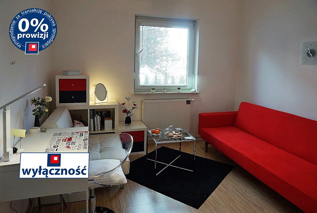 komfortowo zaaranżowany i wyposażony salon w mieszkaniu Wrocław Krzyki na sprzedaż
