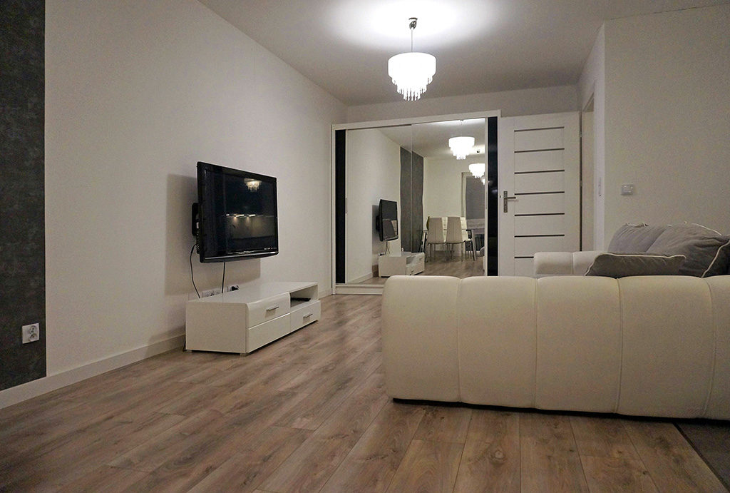 komfortowy salon w mieszkaniu do wynajęcia Wrocław Krzyki