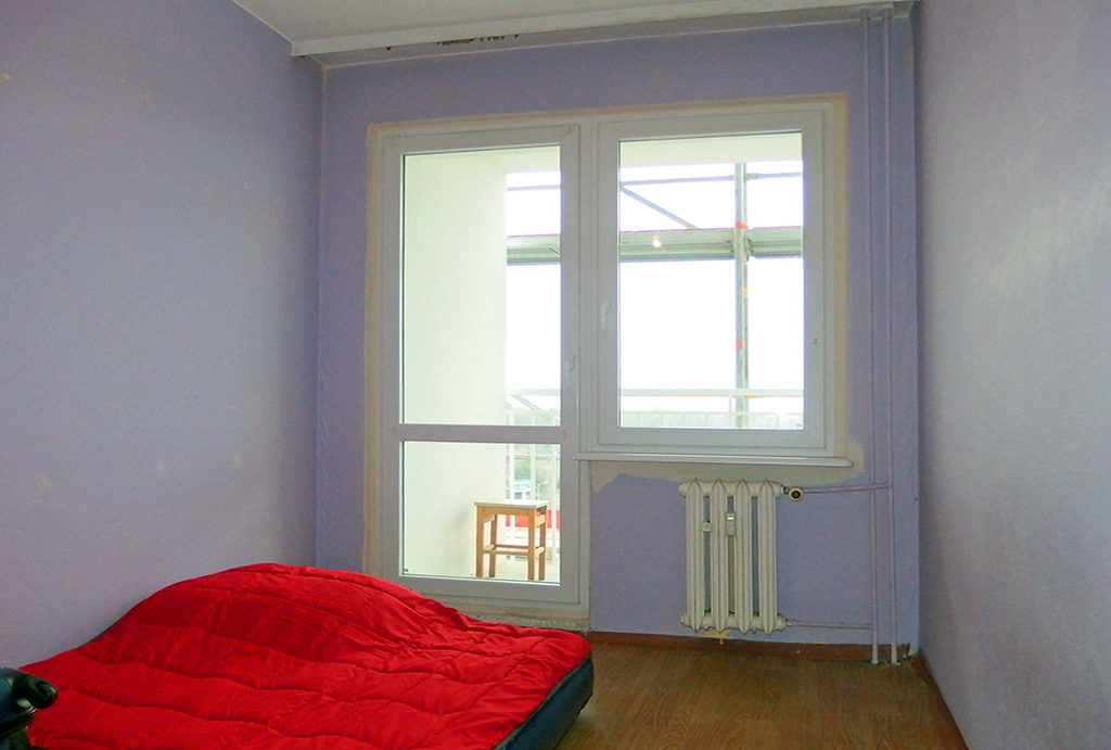 widok na zaciszną sypialnię w mieszkaniu na sprzedaż Wrocław Fabryczna