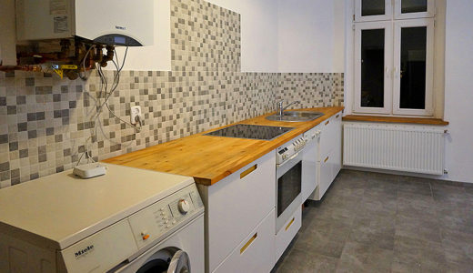 na zdjęciu umeblowana kuchnia w mieszkaniu na wynajem Wrocław Stare Miasto