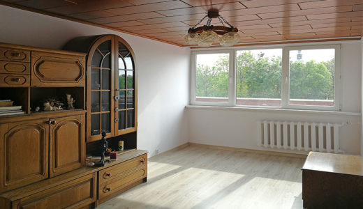 klasycznie wykończone wnętrze salonu w mieszkaniu na sprzedaż Wrocław okolice
