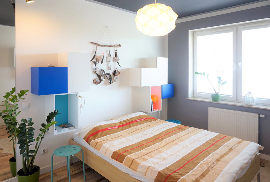 elegancka sypialnia w mieszkaniu do sprzedaży Wrocław Fabryczna
