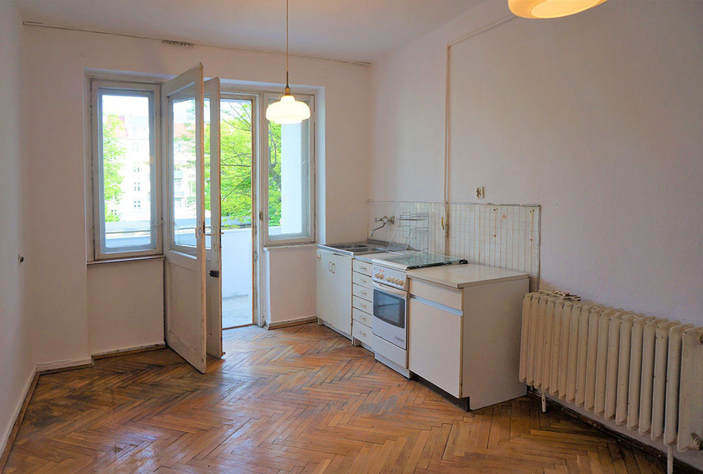 zdjęcie prezentuje kuchnię w mieszkaniu na sprzedaż Wrocław Krzyki