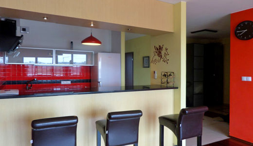 zabudowana funkcjonalnie kuchnia w mieszkaniu na wynajem Wrocław Krzyki