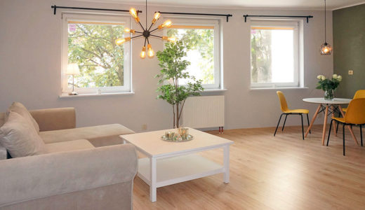 komfortowy salon w mieszkaniu do sprzedaży Wrocław Śródmieście