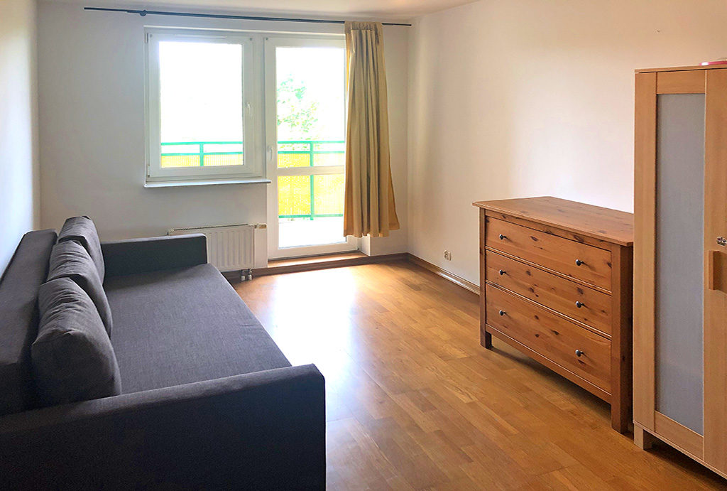 widok na sypialnię w mieszkaniu do wynajęcia Wrocław Krzyki 