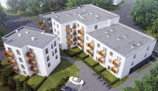widok z drona na całe osiedle, gdzie znajduje się mieszkanie na sprzedaż Wrocław Krzyki
