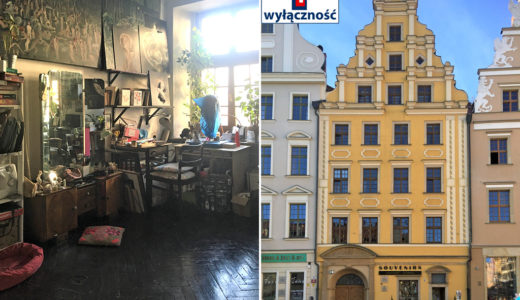 po lewej salon, po prawej kamienica na rynku, gdzie znajduje się oferowane do sprzedaży mieszkanie Wrocław Stare Miasto