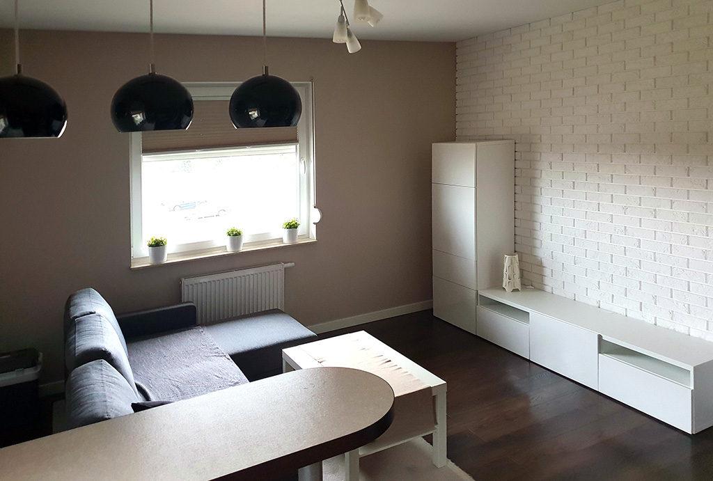 komfortowy salon w mieszkaniu do wynajmu Wrocław Kiełczów