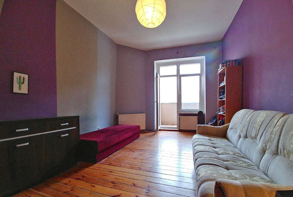 widok na sypialnię mieszkaniu na sprzedaż Wrocław Śródmieście