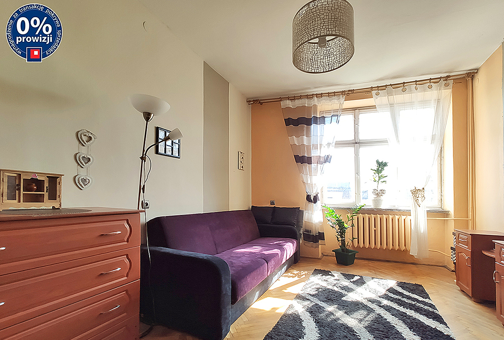 widok na salon w mieszkaniu na sprzedaż Wrocław Stare Miasto