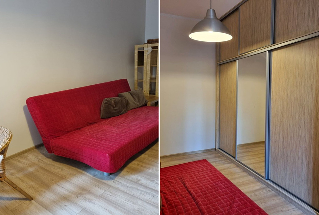 pokój sypialniany oraz hol w mieszkaniu do wynajmu Wrocław