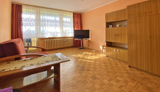 przestronny salon w mieszkaniu do sprzedaży Wrocław