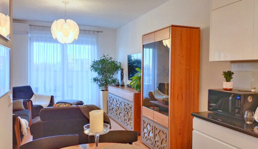 komfortowy salon w mieszkaniu do sprzedaży Wrocław
